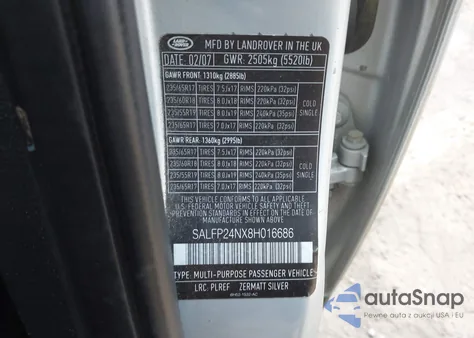 2008 Land Rover Lr2 Se from USA, damaged, VIN SALFP24NX8H016686